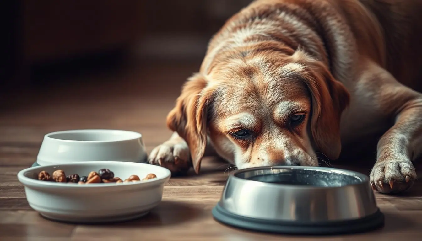 Senior dog won't eat but drinks water